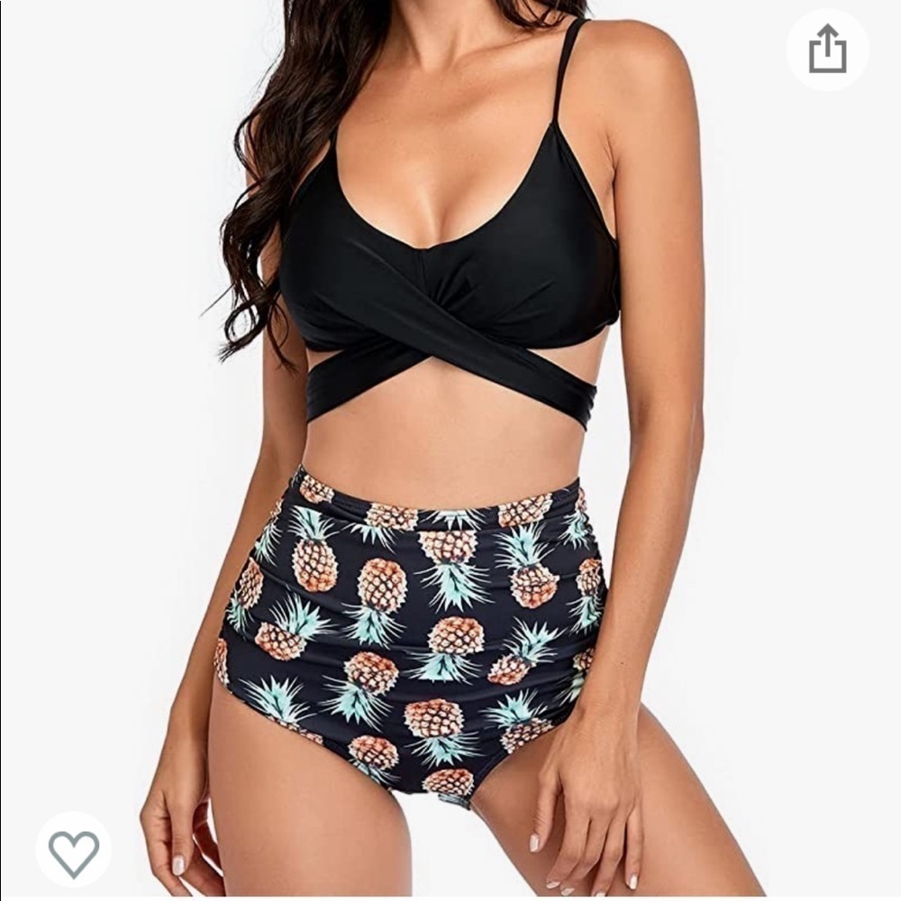 Summer Mae High Waisted Tummy Control Pineapple Bikini New with tags!